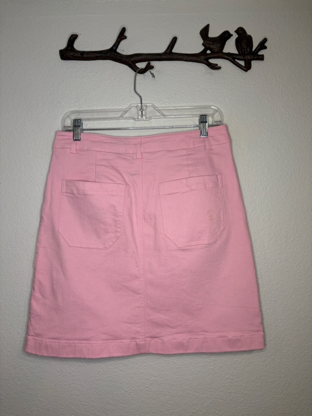 Boden Abingdon stretch cotton denim A-line mini skirt pink 8 - Picture 4 of 8